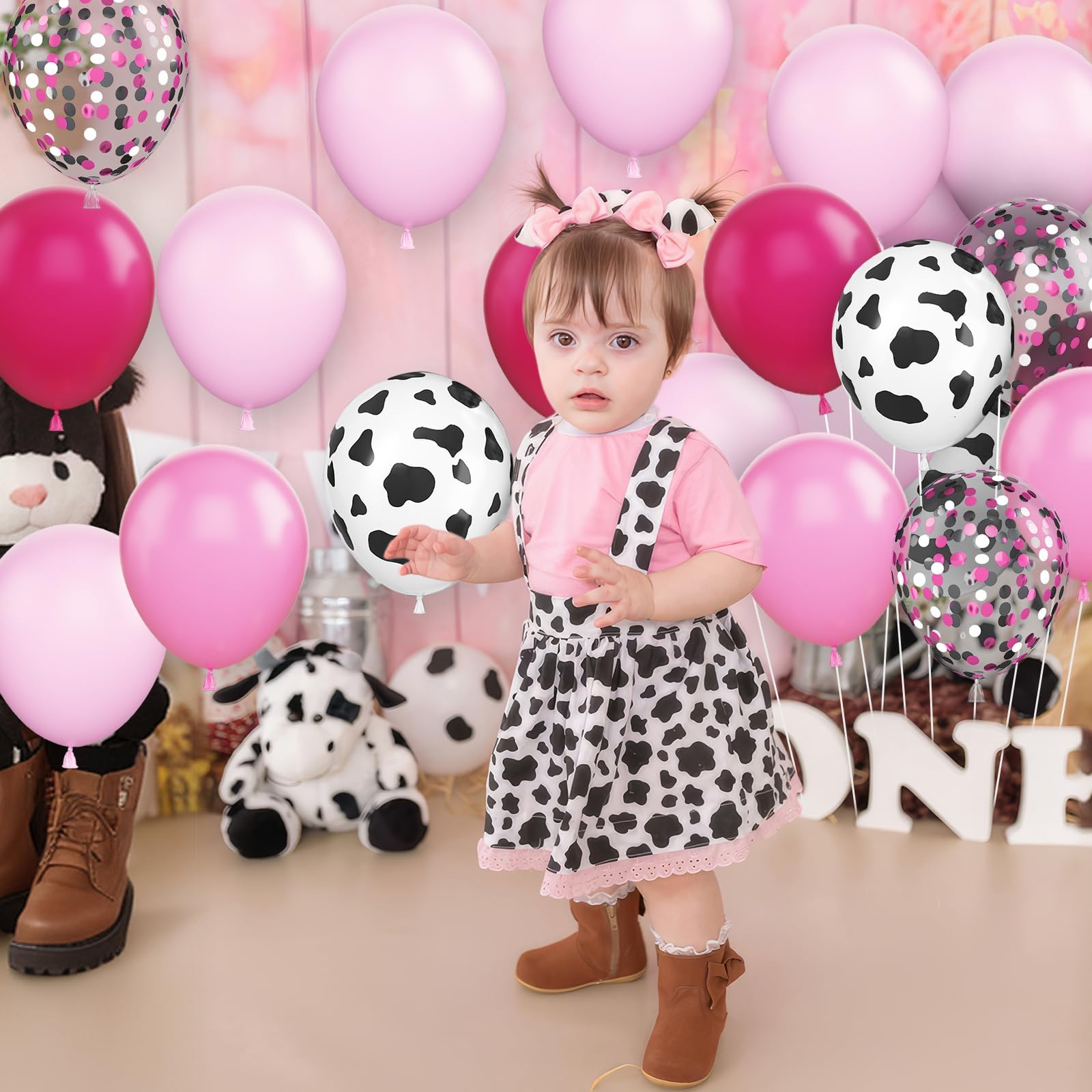 Cow Balloons, 12 Inch Cow Print Balloons Hot Pink Balloons - Image 4
