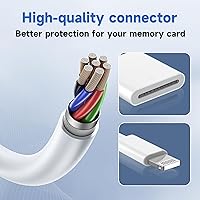 Vista 4 de (Certificado MFi de Apple) Lector de cámara de tarjetas Lightning a SD para iPhone, visor de cámara de rastro, adaptador de lector de tarjetas