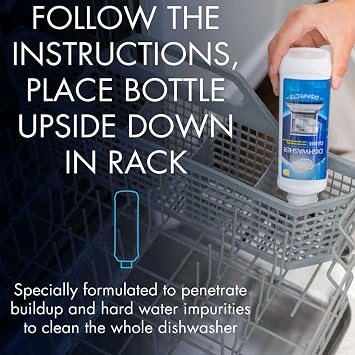 منظف غسالة الصحون ، يزيل Limescale ، الصدأ ، Buildup ، والشحوم ، رائحة الليمون ، 12 أونصة زجاجة ، 6 عبوات