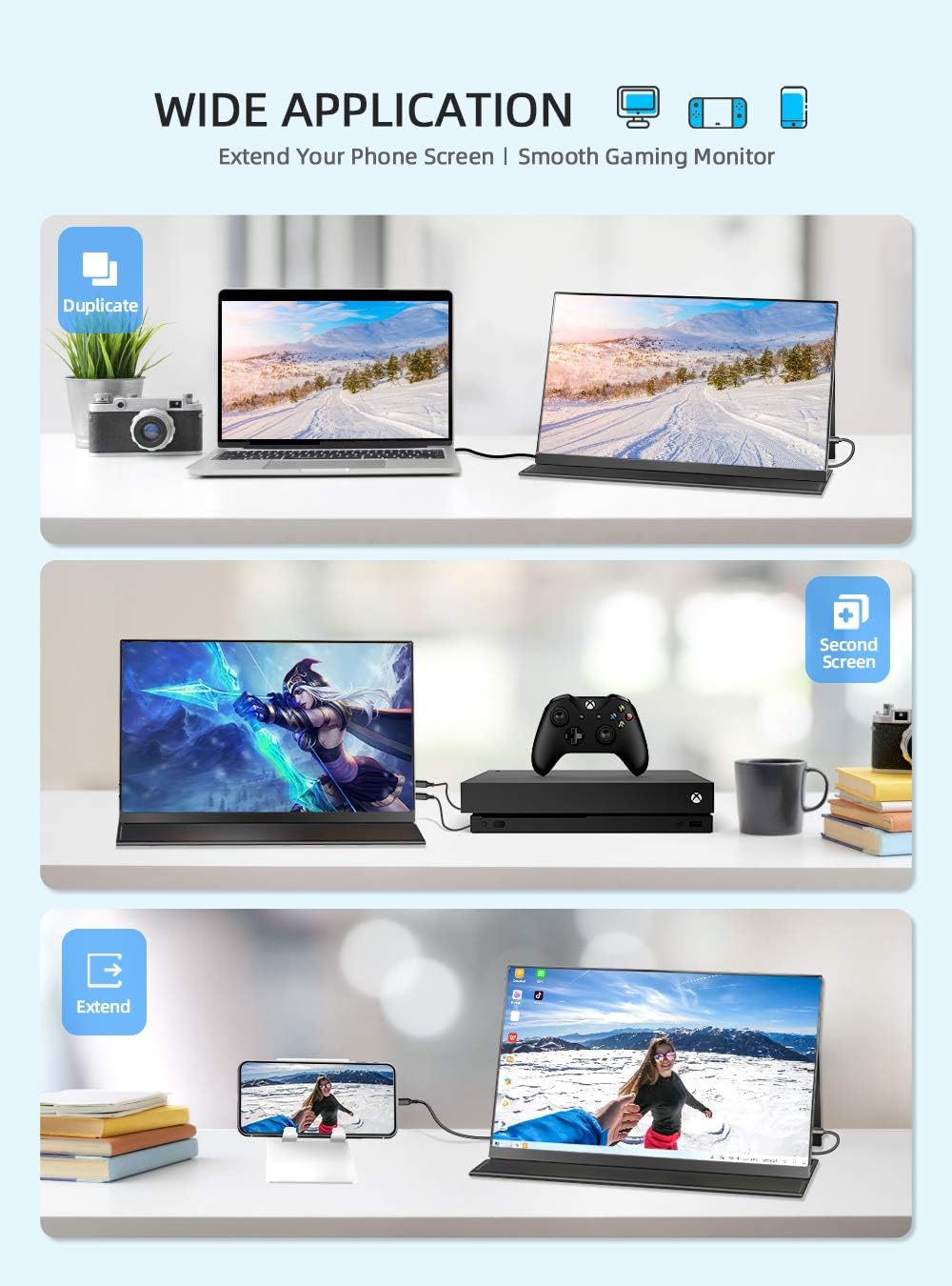 Best Cyber Deals 🔥 QLED Portable Monitor, UPERFECT 15.6’’ 100% DCI-P3 10 Bit 500 Nits Brightness Q1 Portable Display, HDR IPS 178°Ultra-Wide Extended Screen, Frameless, Ultra-Slim, 1.23lb Lightweight and Travel Friendly