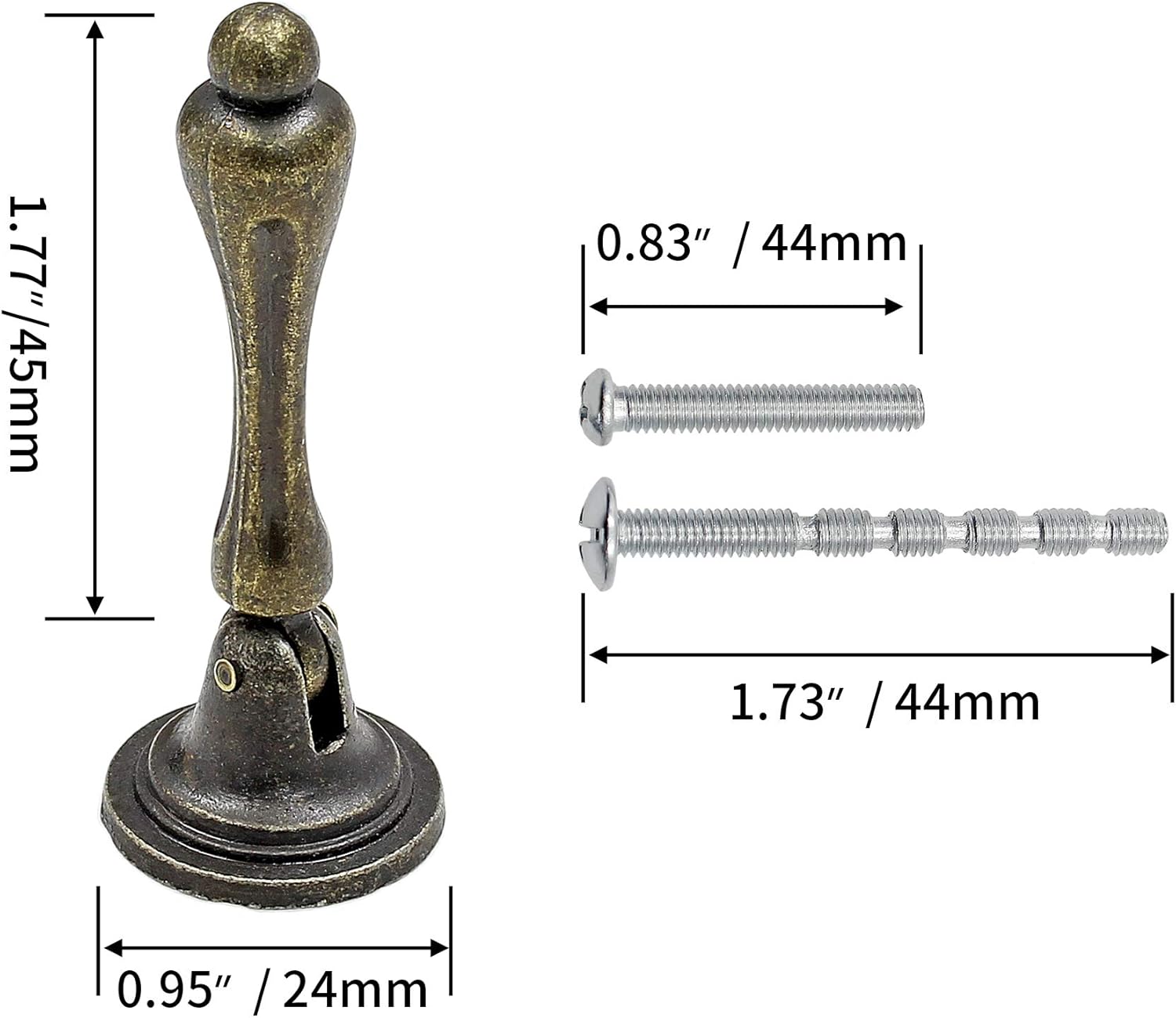 Bonsicoky 6Pcs Antique Bronze Tear Drop Pulls, Vintage Cabinet Decorative Pull Handle Knob with Screws for Drawer, Dresser, Wardrobe