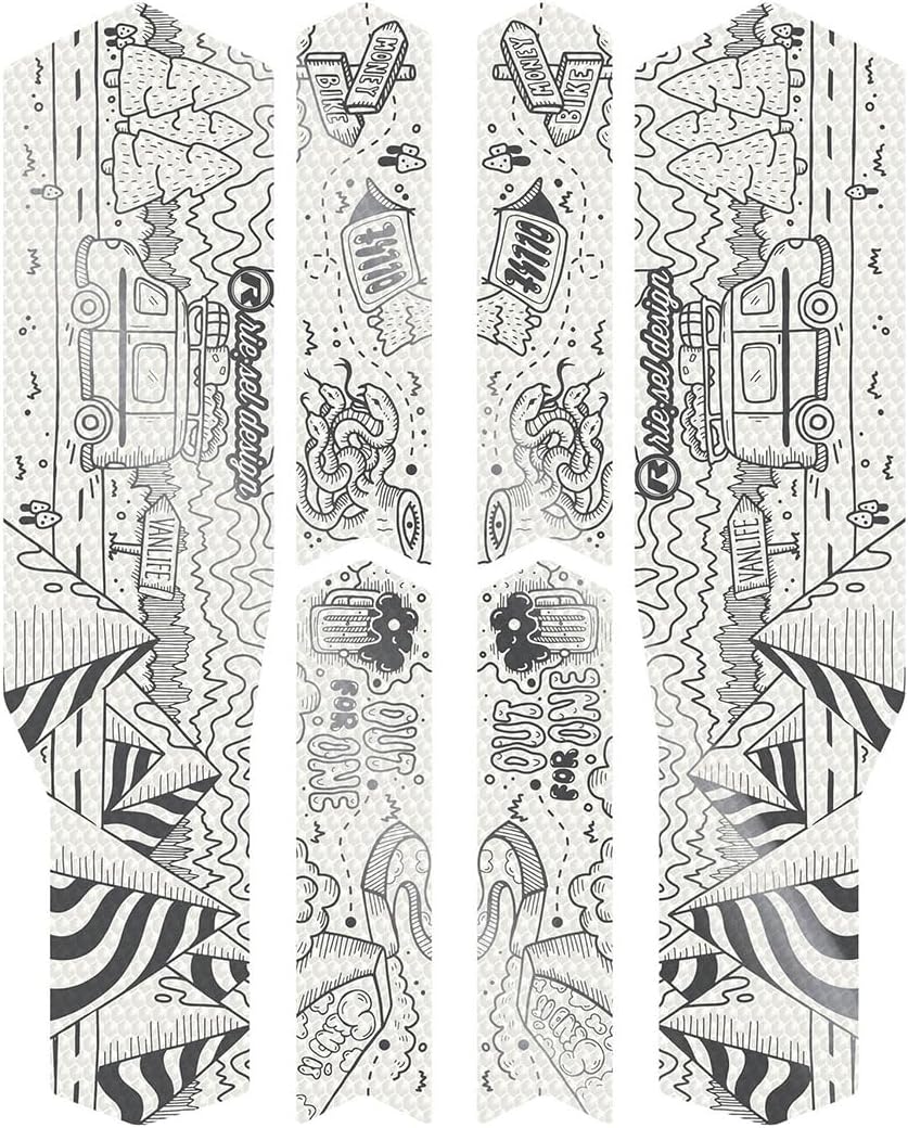 Riesel Design - Bike Rear Triangle Frame Protection Tape, for Chainstays and Seatstays, Protection Against Scratches and Abrasions - Easy Installation - Chain:Tape 3000 - Vanlife Silver