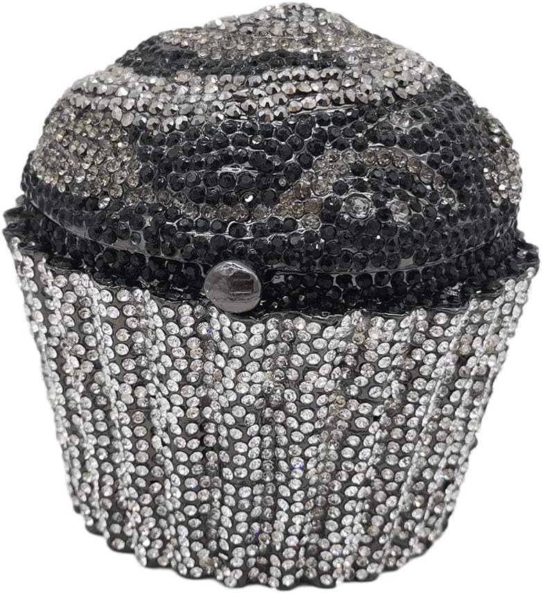DJBM Cute Cupcake Rhinestone Clutch Diamond Crystal Purse Evening Bags for Women Party Wedding Cocktail Prom - Image 2