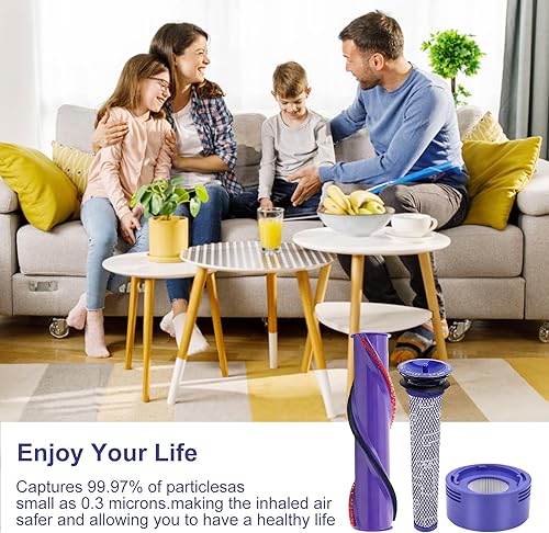 Miniatura 7 de V8 V7 - Filtro animal de repuesto para Dyson V7 V8 Animal Absolute Motorhead aspiradora inalámbrica, filtro de 4 postes, 4 prefiltros y cepillo de