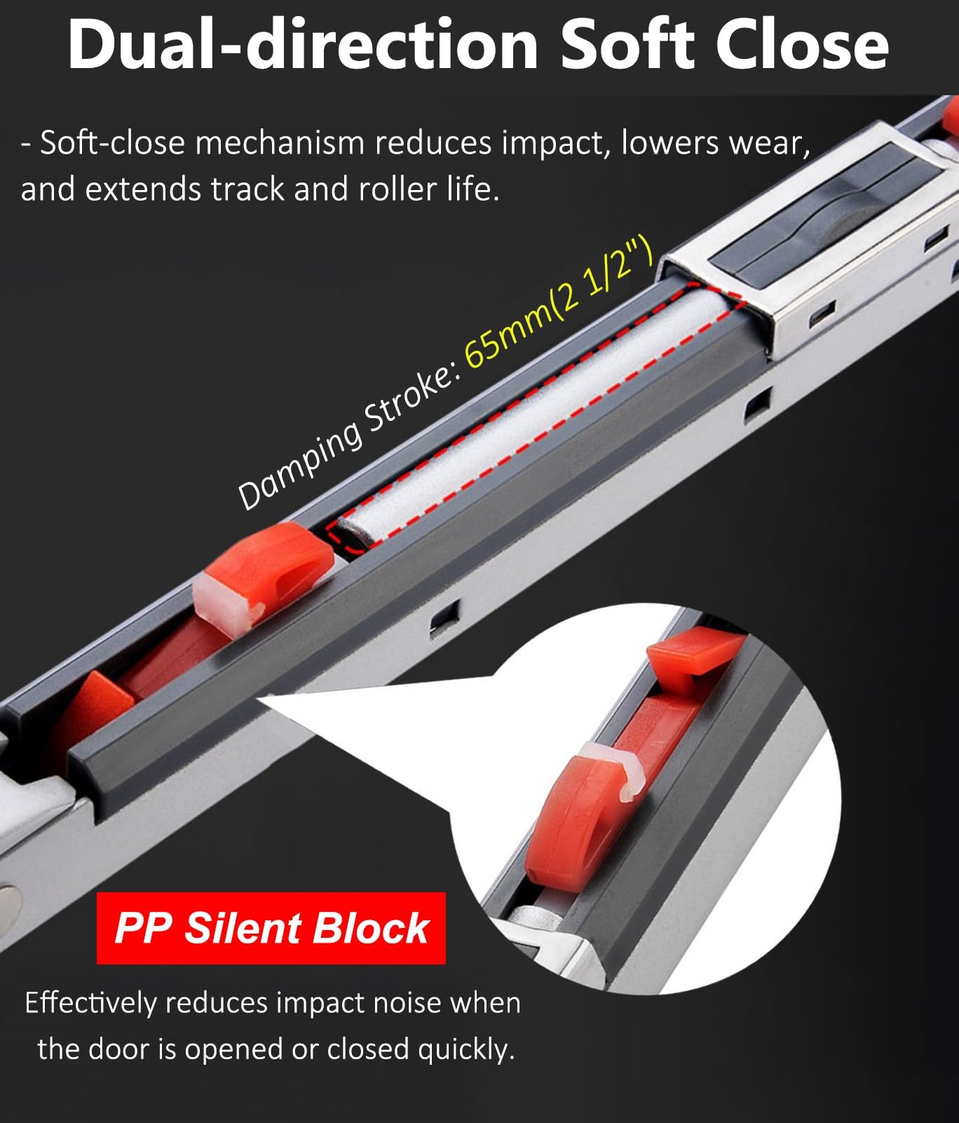 Metal Closet Sliding Door Track Guide And Rollers, Pocket - View #8