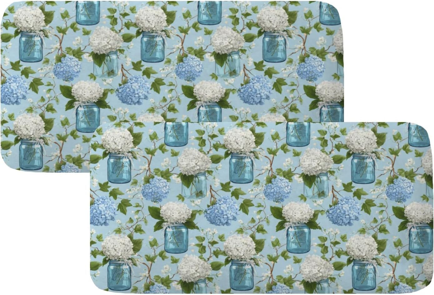 Hydrangea Jar Spring Loveseat Covers Couch Covers for 2 Cushion Couch, 2-Piece Stretch Sofa Slipcovers Anti-Slip Washable Furniture Protectors for Dogs Pets