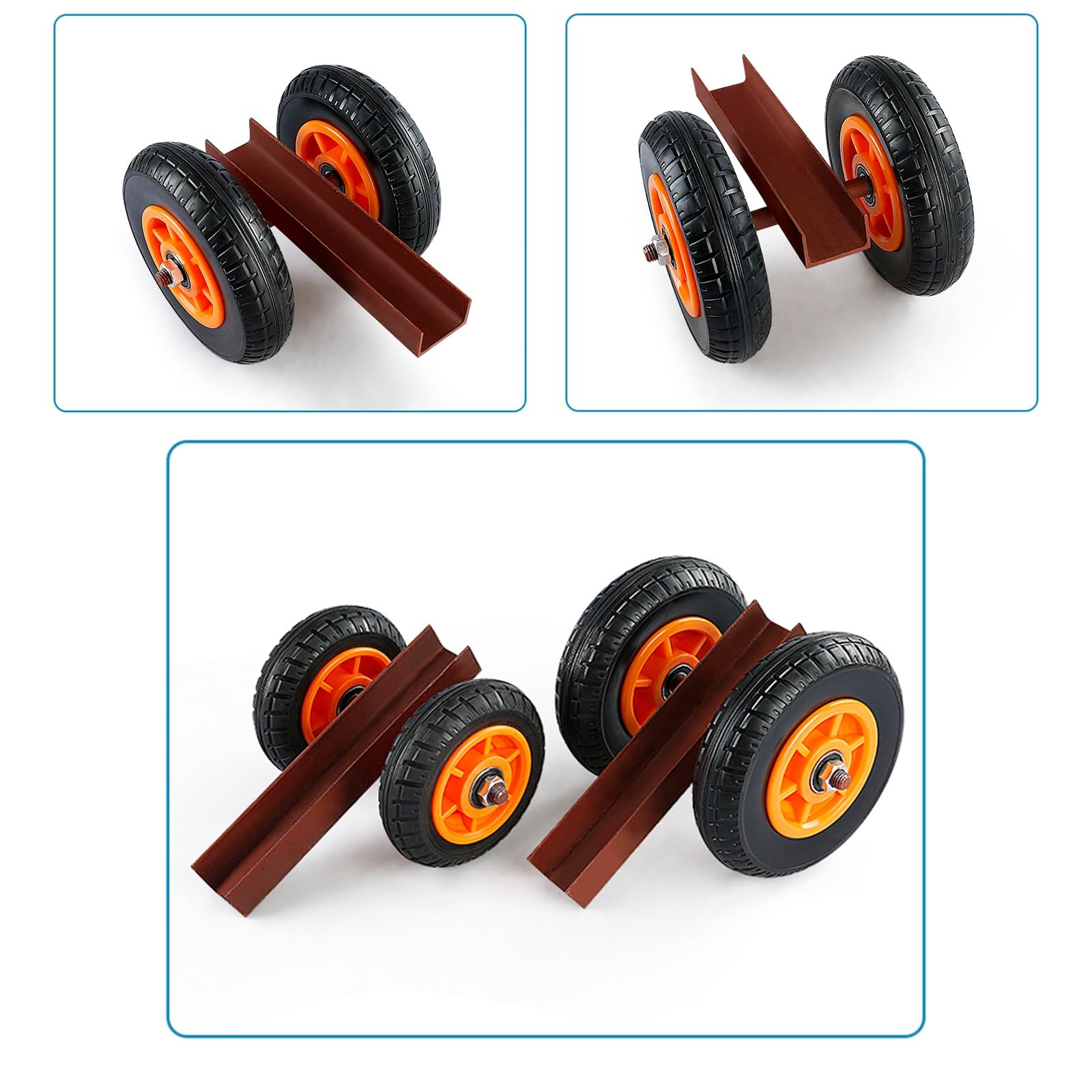 Heavy-Du - Carro de herramientas de 200 kg con neumáticos de goma sólida para todo terreno (15,2 cm/20,3 cm) - Carro de manejo de materiales profesionales para puertas de madera y paneles de yeso