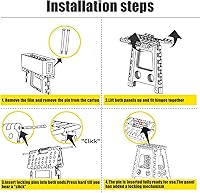 Vista 5 de Delxo Taburete plegable de 17.5 pulgadas, taburete plegable para adultos con bloqueo de seguridad, taburete plegable portátil de plástico, taburetes
