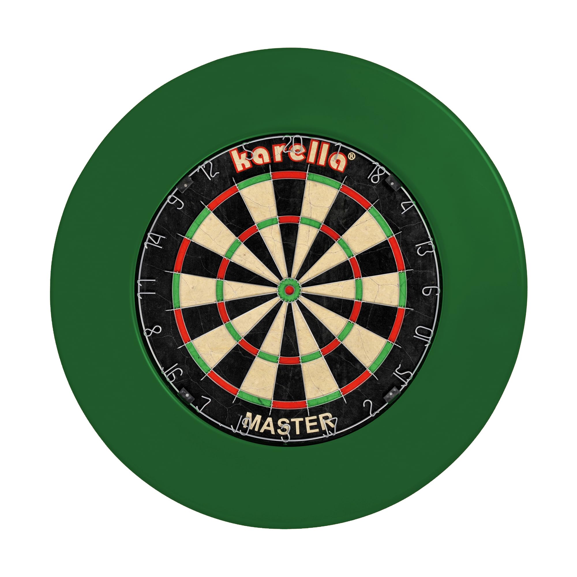 Karella Cible de fléchettes monobloc Surround PU - Anneau de récupération pour toutes les cibles de fléchettes - Vert - Bordure de fléchettes - Anneau de récupération pour fléchettes en acier