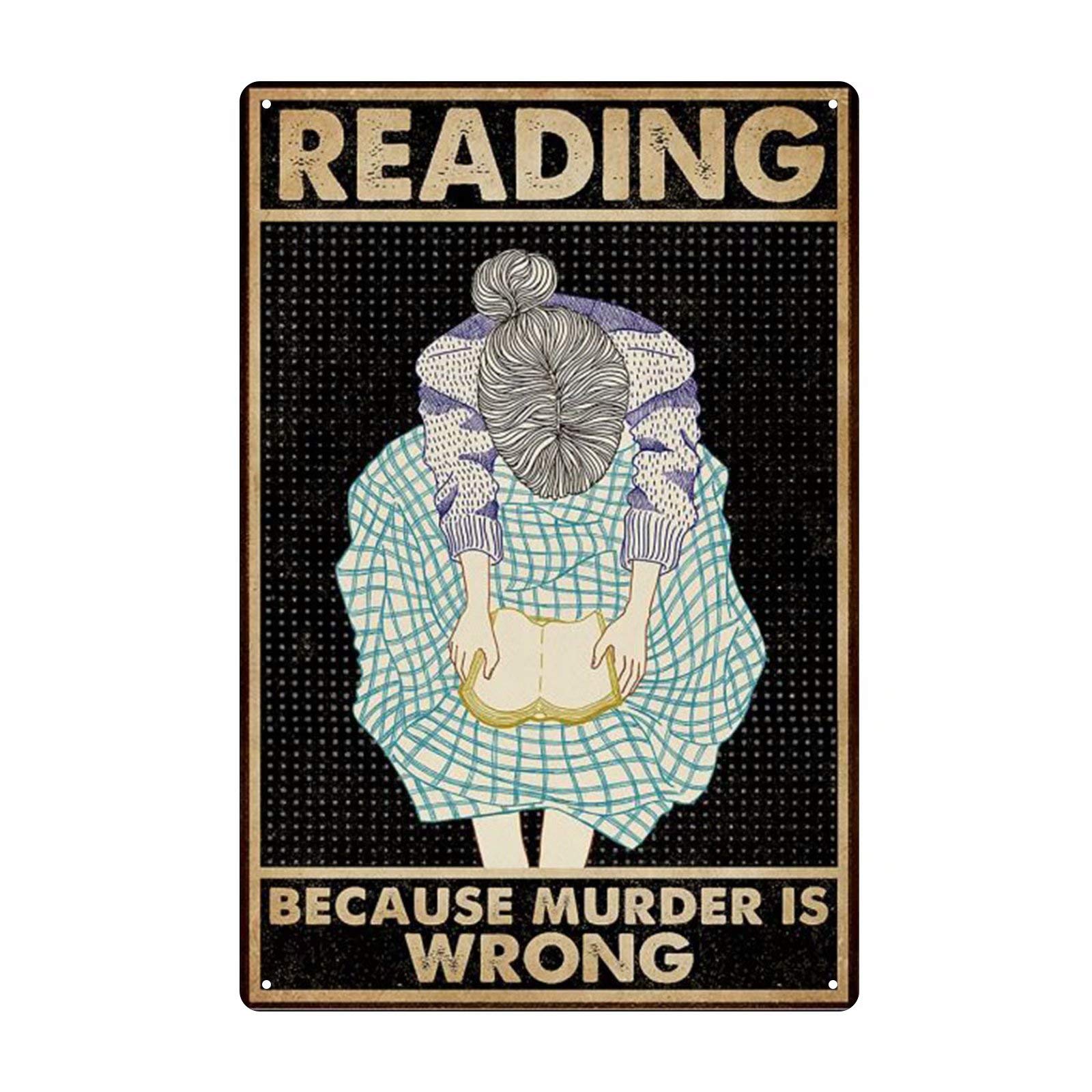 CAEJCCL 5D Diamond Art Reading Because Murder is Wrong Diamond Painting Kits for Adults Paint by Number for Home Recreation and Wall Decoration 12x16 Inches