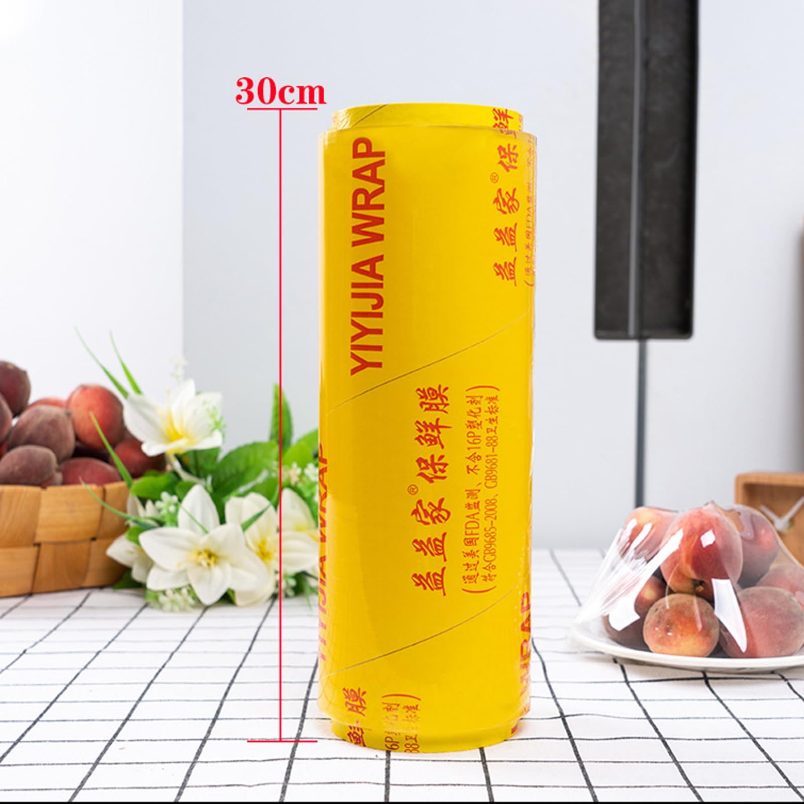 PVC Plastic Cling Wrap Roll, komercyjny dozownik folii, 18" maszyna do owijania folii ze stali nierdzewnej z przecinakiem slajdowym do pakowania owoców warzyw w supermarkecie detalicznym