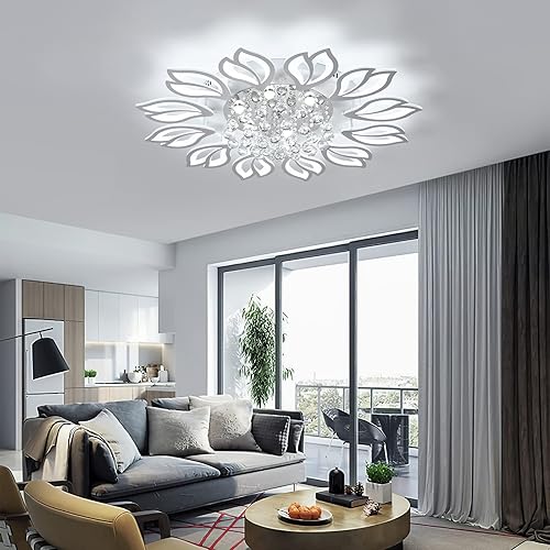 Miniatura 6 de Tioolo Lámpara de techo moderna, lámpara de techo LED regulable, 12 cabezales de montaje empotrado en forma de flor con control remoto, accesorio de