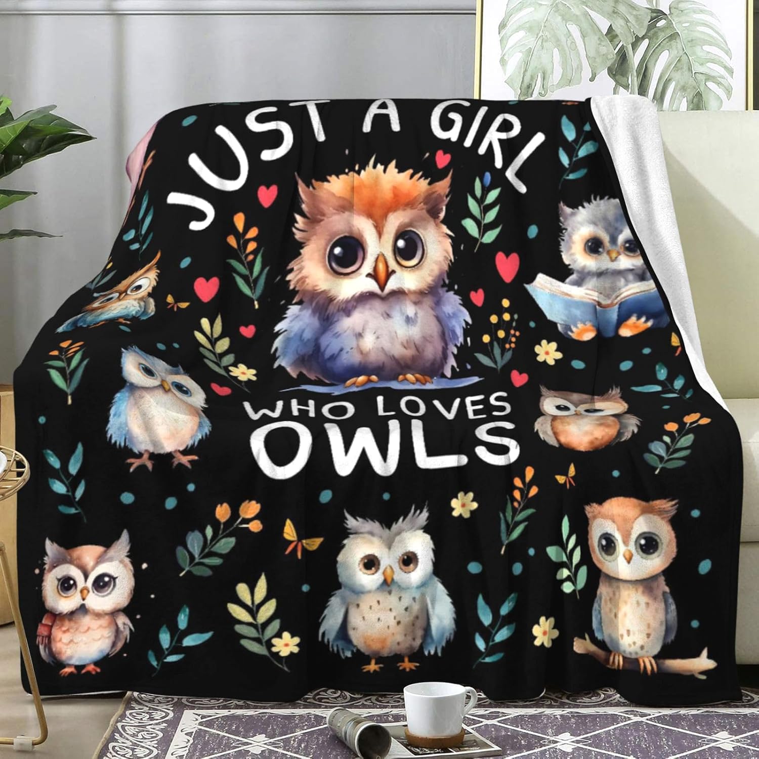 Owl Blanket Gifts for Women Mom Girls,Owls Stuff Animal Throw Blankets,Unique Owl Gifts for Owls Lovers Adults 60"x50"