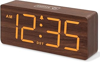 Led Digital Wood Green Alarm Clocks