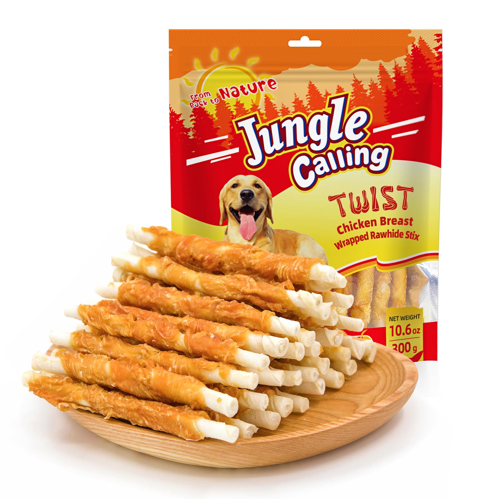 Peanut Butter Jungle Calling Rawhide Free Chicken Wrapped Bones