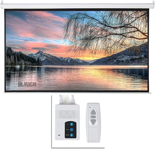 Miniatura 3 de Pantalla de proyector motorizada de 92 pulgadas con control remoto pantalla de proyector de doble pared y techo con ángulo de visión de 160 grados