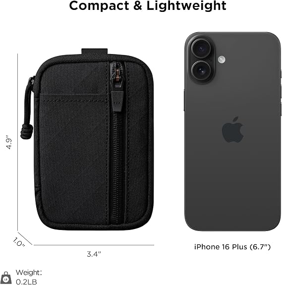 ALPAKA HUB Pouch Pro EDC Tool Pouch Black Axogrid 300D | For Electronics, Cables with YKK Zipper, Daily Use and Travel,Weatherproof UV Resistant Fabric