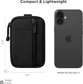 ALPAKA HUB Pouch Pro EDC Tool Pouch Black Axogrid 300D | For Electronics, Cables with YKK Zipper, Daily Use and Travel,Weatherproof UV Resistant Fabric