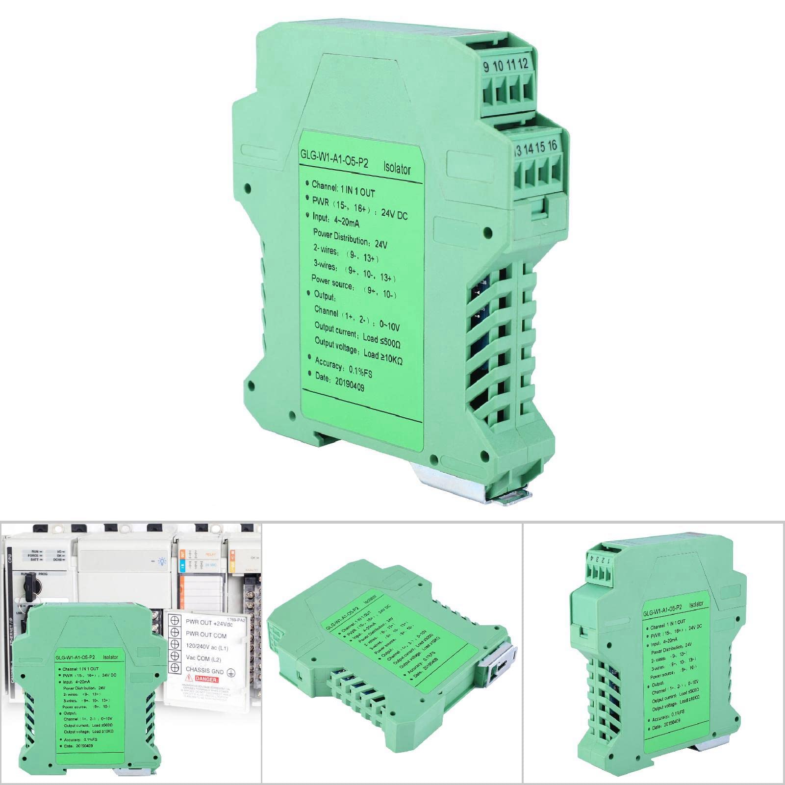 GLG 24 V DC segnale di corrente analogico, convertitore di segnale digitale, trasmettitore isolante, 4 – 20 mA SPS (ingresso e uscita 4 – 20 mA fino a 0 – 10 V)