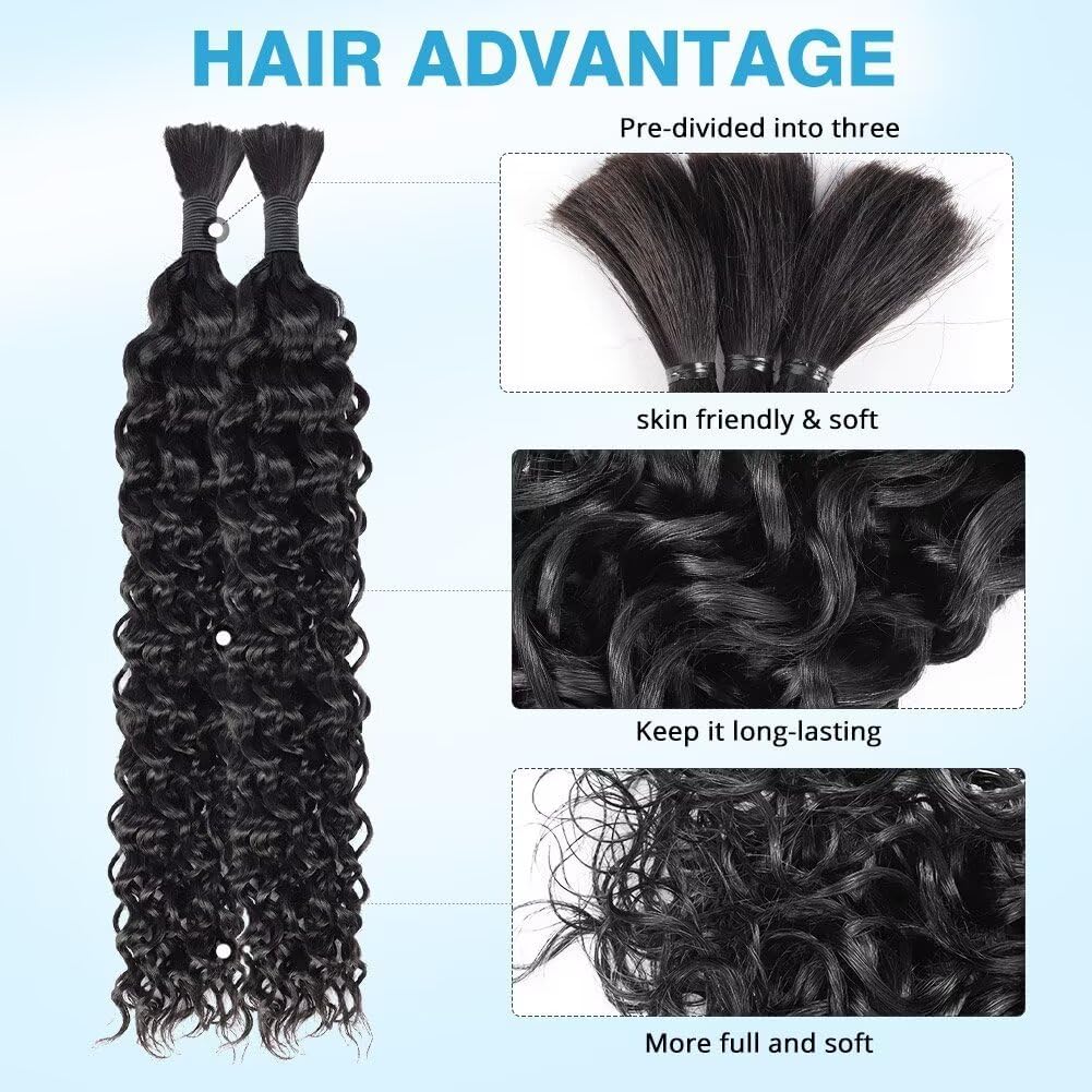 Amazon.com : Human Braiding Hair Water Wave Bulk Human Hair 
