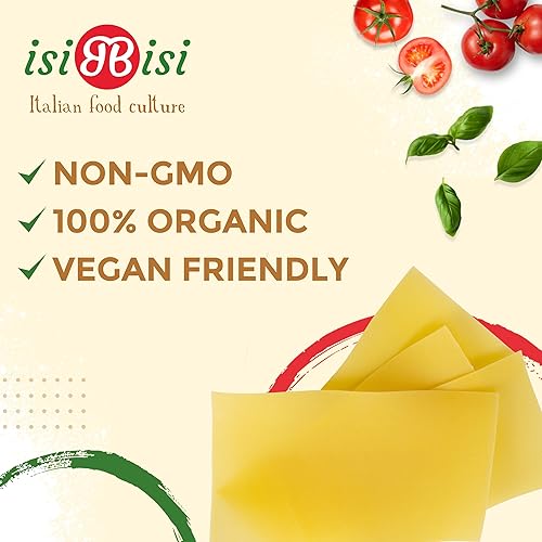 Vista 4 de isiBisi Pasta de lasaña sin gluten, paquete de 2, vegano, sin OMG, fabricado en Italia (10.69 onzas)