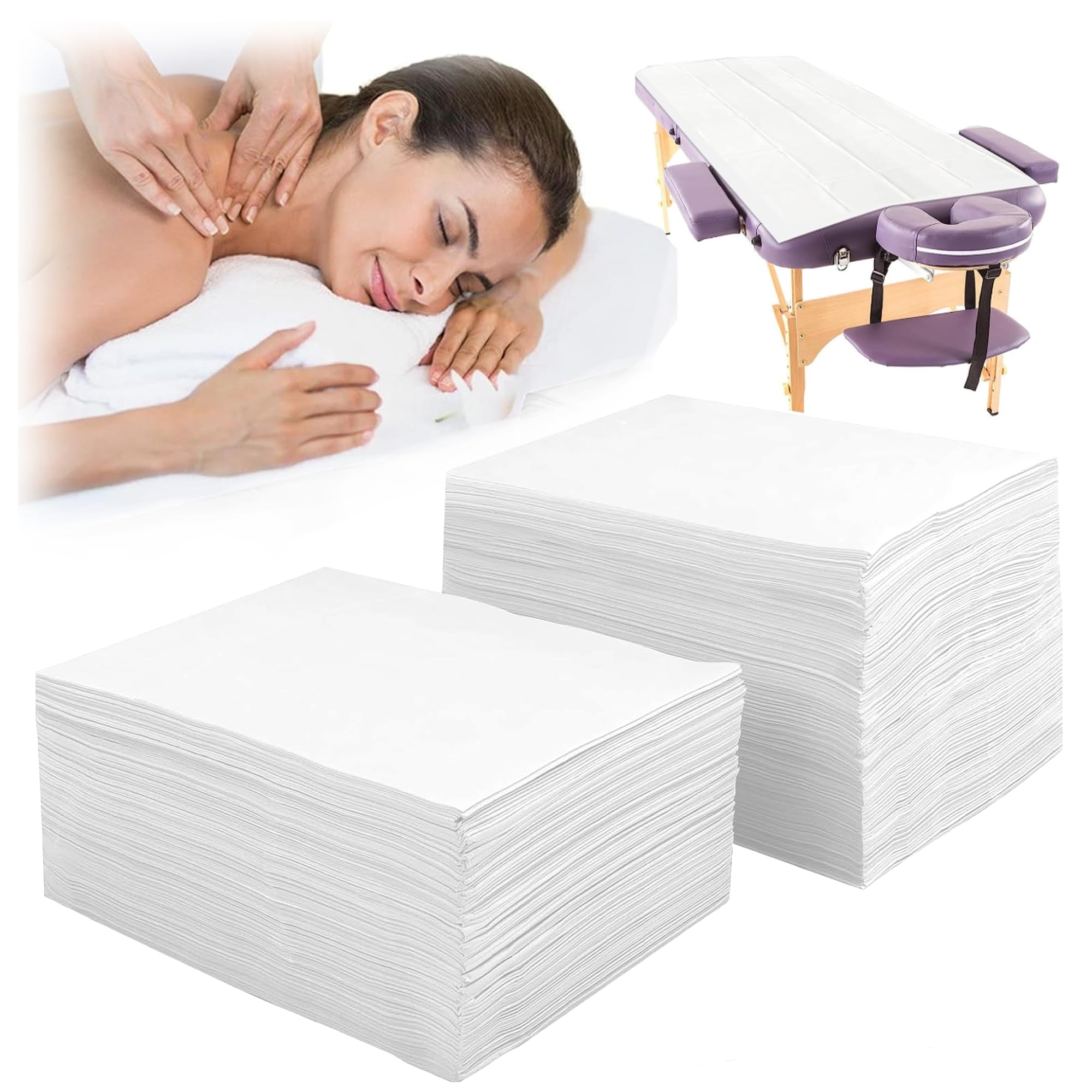 Juego de 100 sábanas desechables no tejidas para masaje de spa, 180 x 80 cm, tela suave no tejida, funda protectora para spa, club, salón de belleza, hoteles