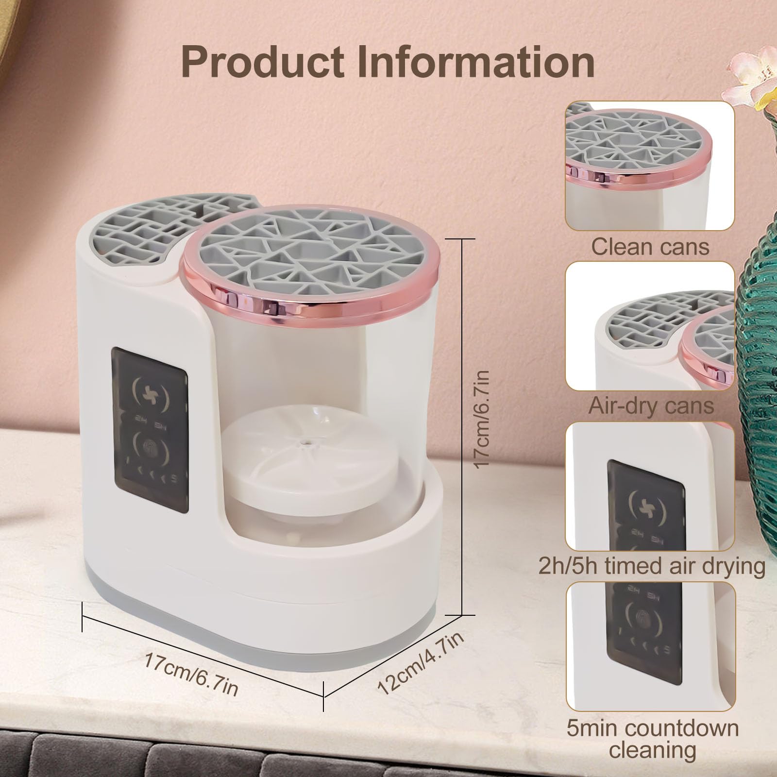 Pulitore e asciugatrice automatico 3 in 1, per pulizia e asciugatura profonda, si adatta a tutte le dimensioni dei pennelli, perfetto sistema di pulizia elettrica, regalo per gli amanti del