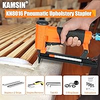 Vista 10 de #KN8016S - Grapadora neumática de tapicería serie de calibre 21, grapas de corona de 1/2 pulgadas, longitud de 1/4 a 5/8 pulgadas, pistola de grapas