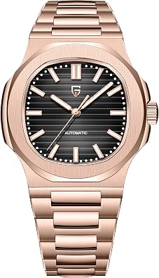 Pagani Design Mens Automatic Mechanical Watch 1728 - Polygonal Dial, Sapphire Crystal, 100m Water Resistant, Stainless Steel Bracelet