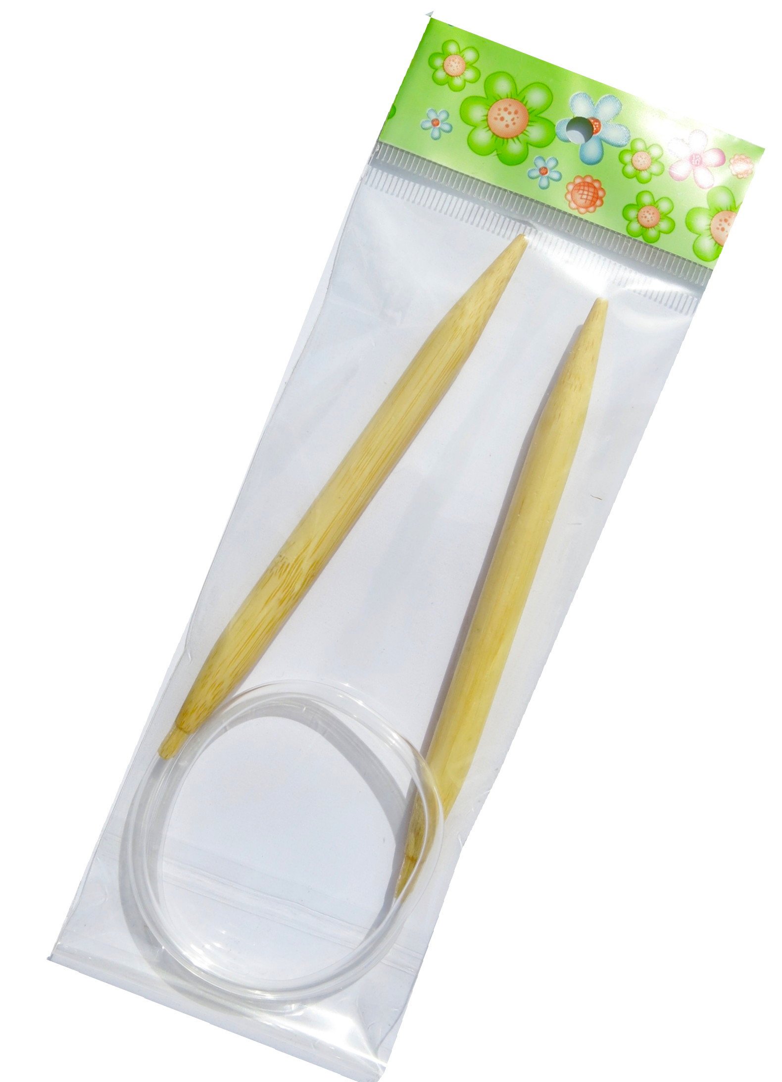 Adf Tm Natural One Pair 24'' (60Cm) X 10Mm Bamboo Circular Knitting Needles