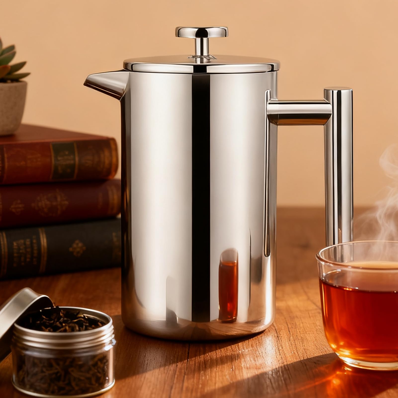 Caffettiera A Stantuffo Acciaio Inossidabile Resistente Al Calore | Pentola Per Preparazione Di Caffè E Tè Per Uomini Donne Professionisti Appassionati Cucina Caffè Viaggio Casa