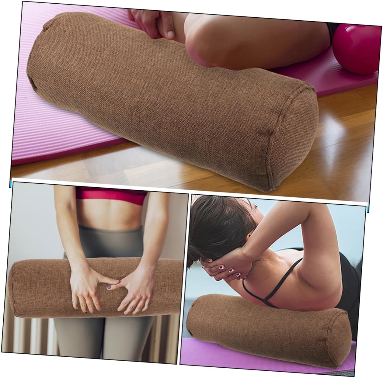 Yoga Throw Pillow Lumbar Pillow Cotton Portable for Sleep Gym Office Women Fitness