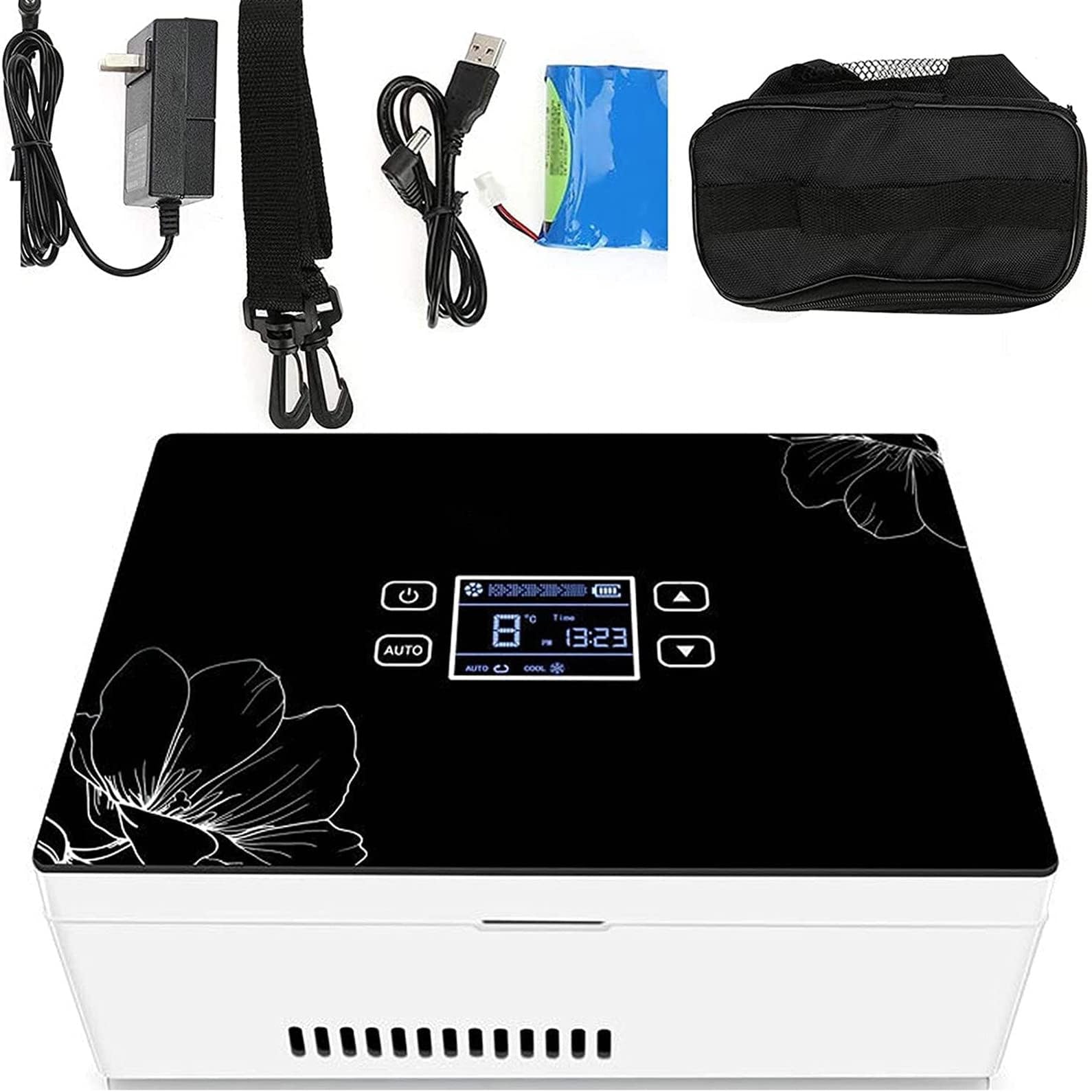 LCD Display Insulin Cooler 2-8℃ Reefer Mini-Insulin Refrigerator Keeps for Diabetic Medication Organizer for Car Travel Home 3Battery