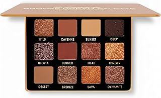 Lamora Bronze Eyeshadow Palette - 12 Soft Warm Brown Shadows, Multi-Use Eye Makeup Palette with Matte & Shimmer Finishes, Ultra-Blendable Everyday Neutrals, Long-lasting Wear Travel Makeup with Mirror