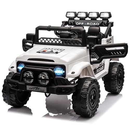 Coche Eléctrico para Niños, Coche de Batería 12V con Mando a Distancia, 3 Velocidades, Música, LED, Claxon