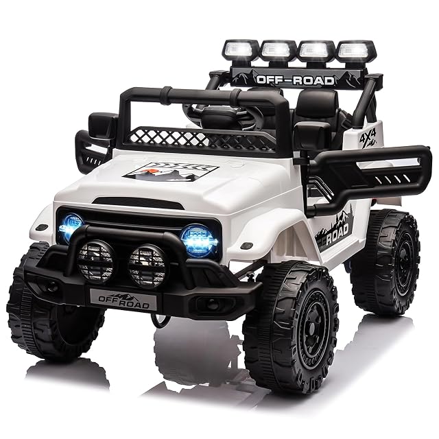 Coche Eléctrico para Niños, Coche de Batería 12V con Mando a Distancia, 3 Velocidades, Música, LED, Claxon