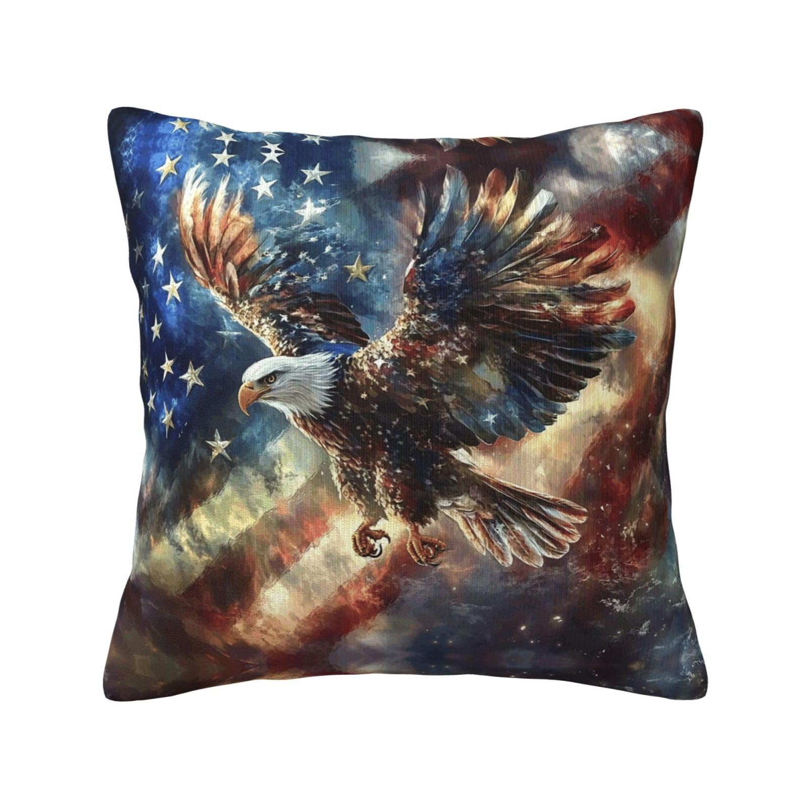 Soaring Eagle Print Decorative Throw Pillow Covers for Sofa, Outdoor and World Cup Celebrations