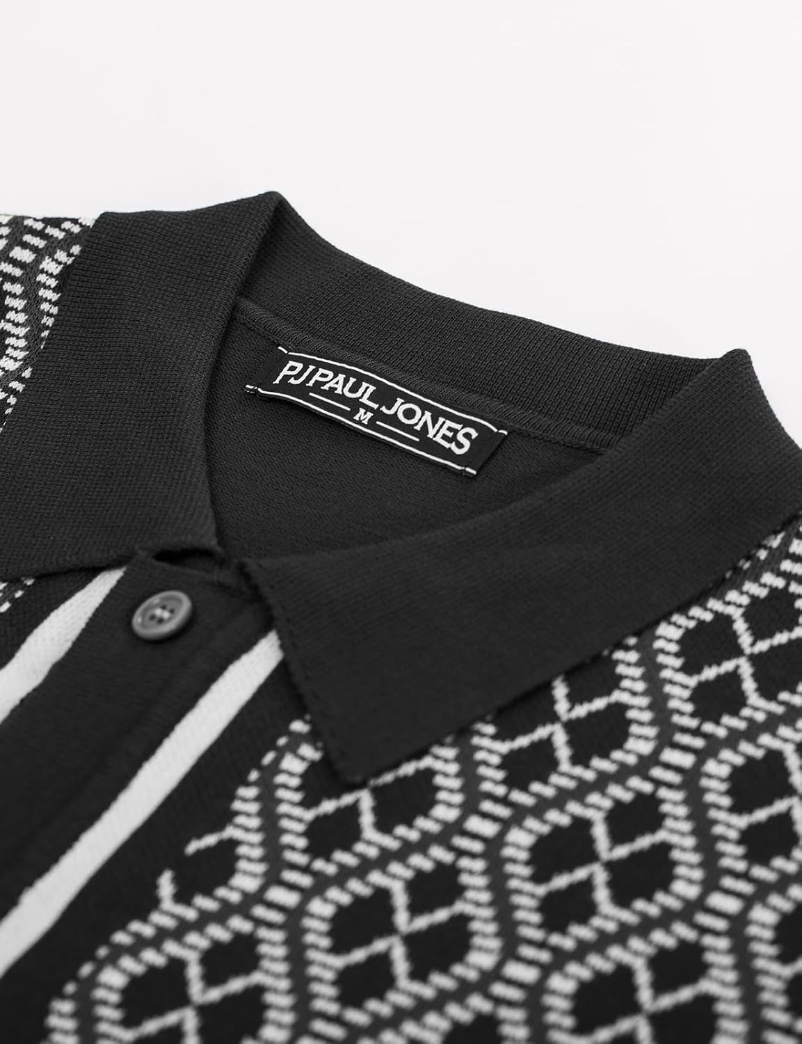 PJ PAUL JONES Men's Polo Shirts 70s Vintage Shirts Contrast Knitted Polo Shirts - Image 6