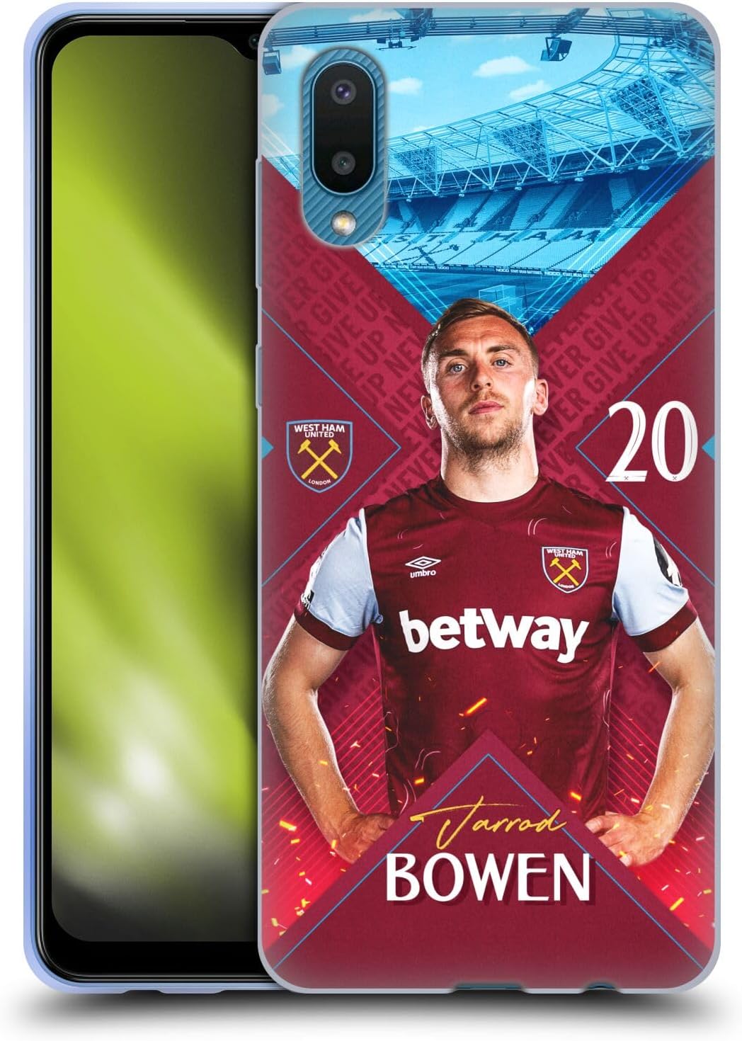 Head Case Designs Officially Licensed West Ham United FC Jarrod Bowen 2023/24 First Team Gel Case [Military Grade Protection] Compatible With Samsung Galaxy A02/M02 (2021)