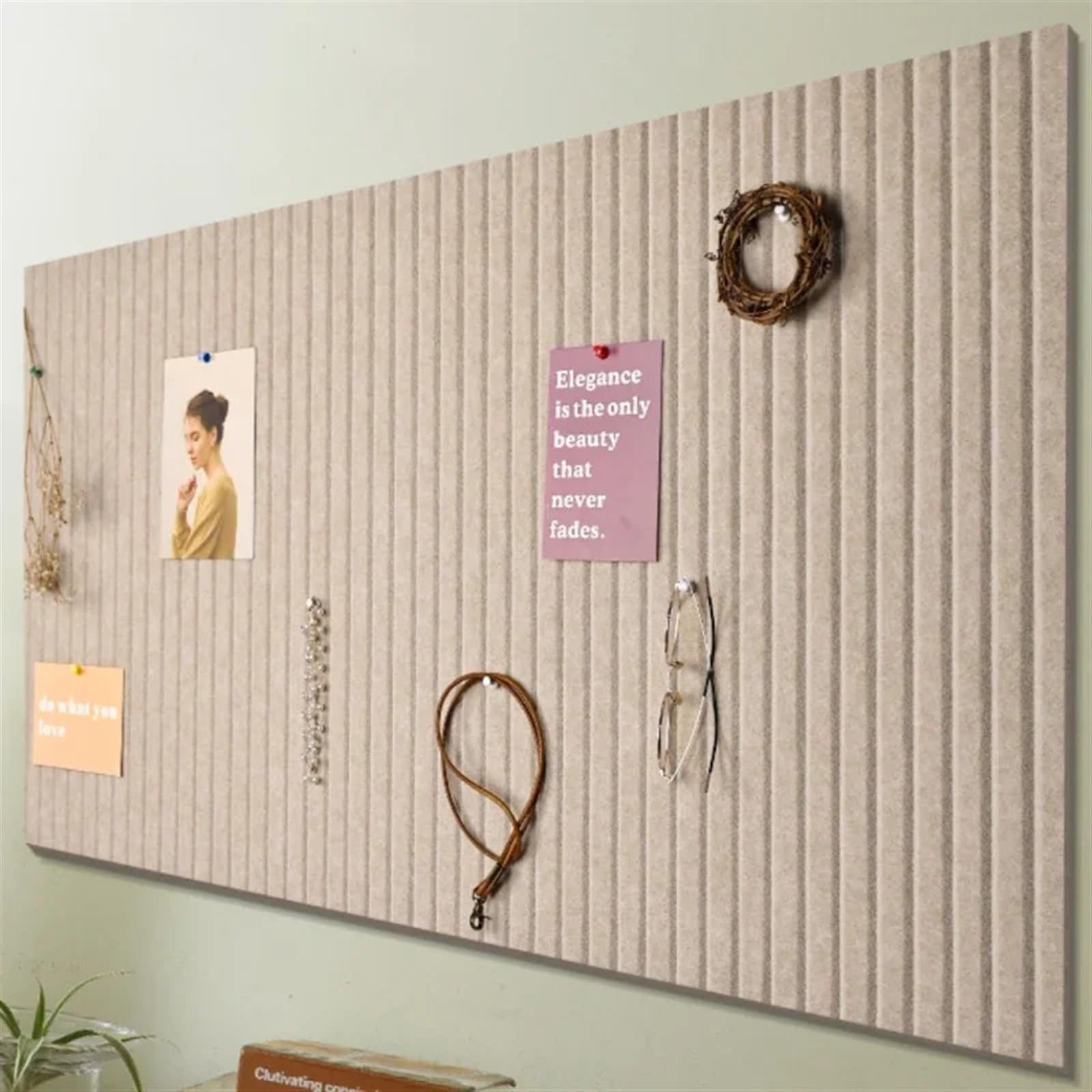 Tablon de anuncios Pegatinas de pared de fieltro for exhibir trabajos escolares, tablón de anuncios, pared de fotos de oficina, hogar, sala de estar, TV, fondo, decoración de pared(Grey,60cm*120cm)
