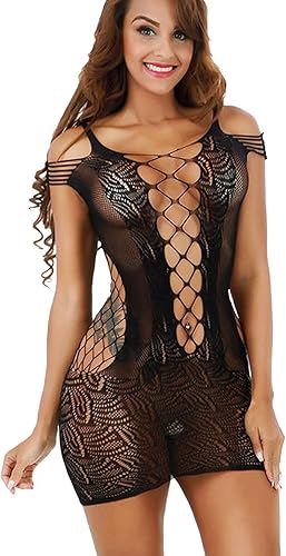 Miniatura 7 de Lencería de malla para mujer, mini vestido babydoll de malla, talla libre