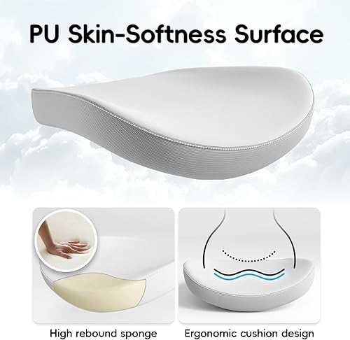 Miniatura 4 de Silla ergonómica de escritorio para oficina, para computadora, en forma de X, de malla de piel sintética con soporte lumbar ajustable, silla