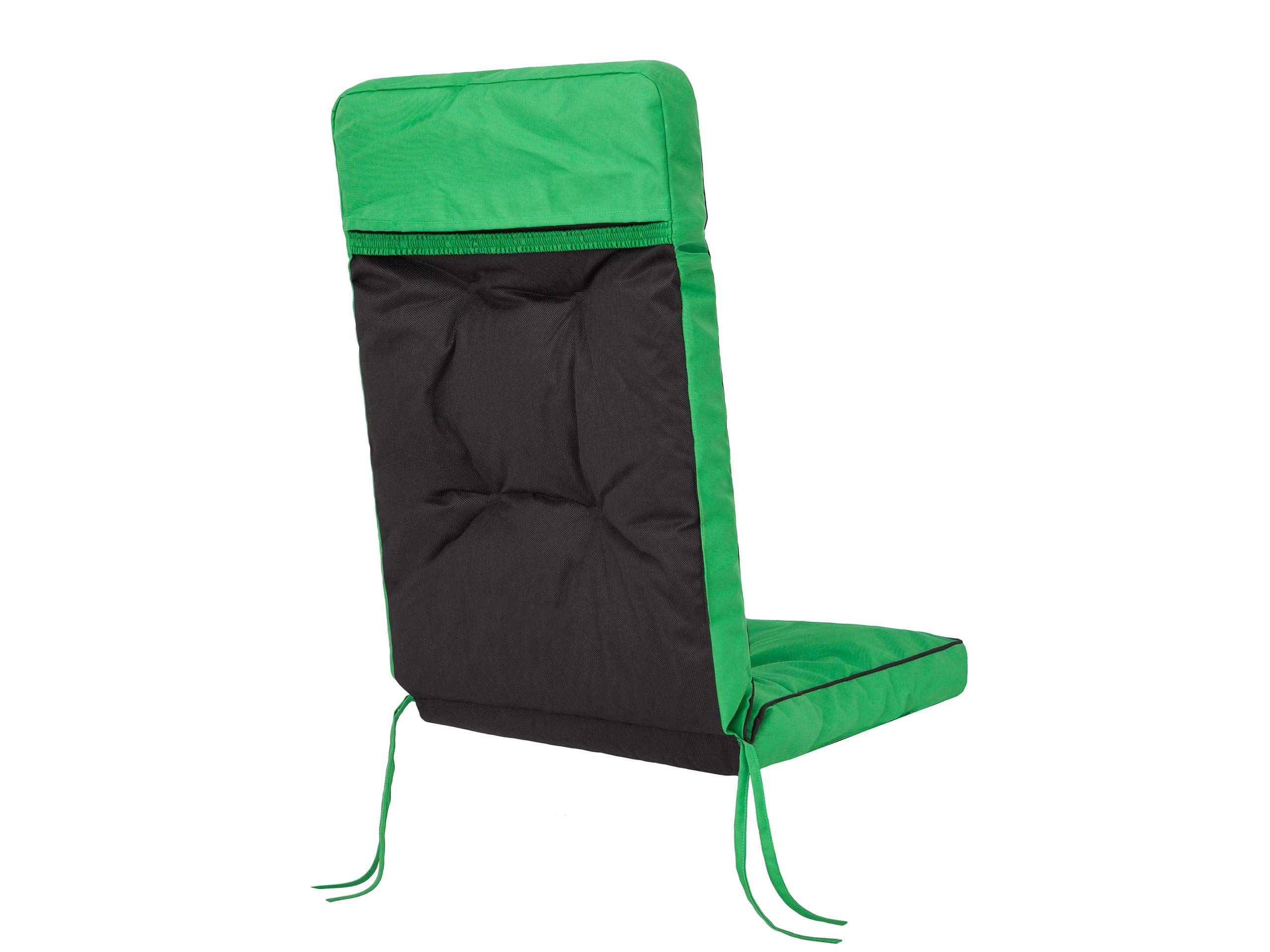 PillowPrim Cuscino per sedie da giardino e da campeggio, per gli appassionati di attività all'aria aperta e gli amanti del giardino, comodo comfort di seduta all'aperto, verde, 50 x 50 x 70 cm
