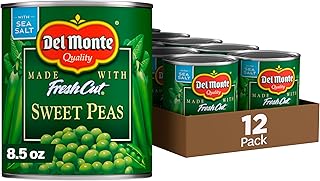 Del Monte FRESH CUT Sweet Peas, Canned Vegetables, 12 Pack, 8.5 oz Can