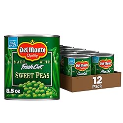 Del Monte FRESH CUT Sweet Peas, Canned Vegetables, 12 Pack, 8.5 oz Can