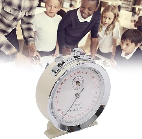 Miniatura 6 de Cronómetro mecánico, esfera redonda 0.2s 60 segundos cronómetro mecánico, temporizador deportivo para experimentos físicos, correr, ciclismo,