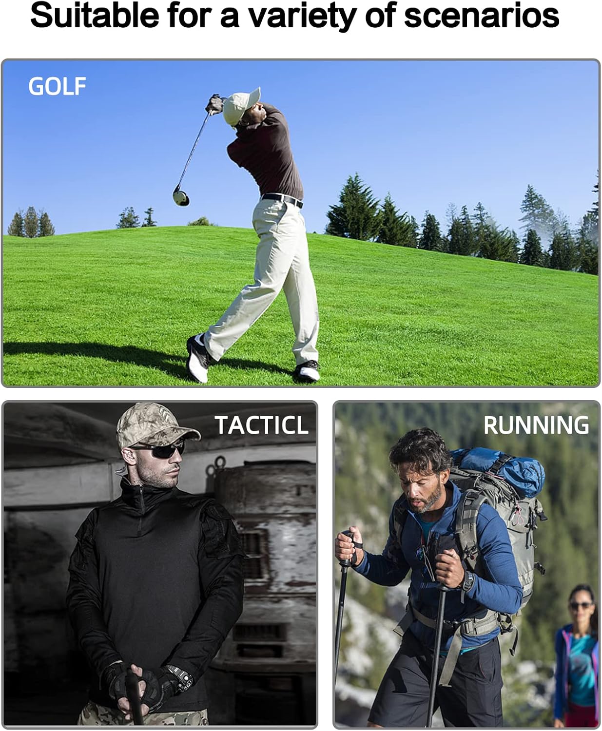 MEETYOO Quarter Zip Pullover Men,Long Sleeve Polo Shirts Golf,1/4 Quick Dry UPF 50+ Sun Protection - Image 5