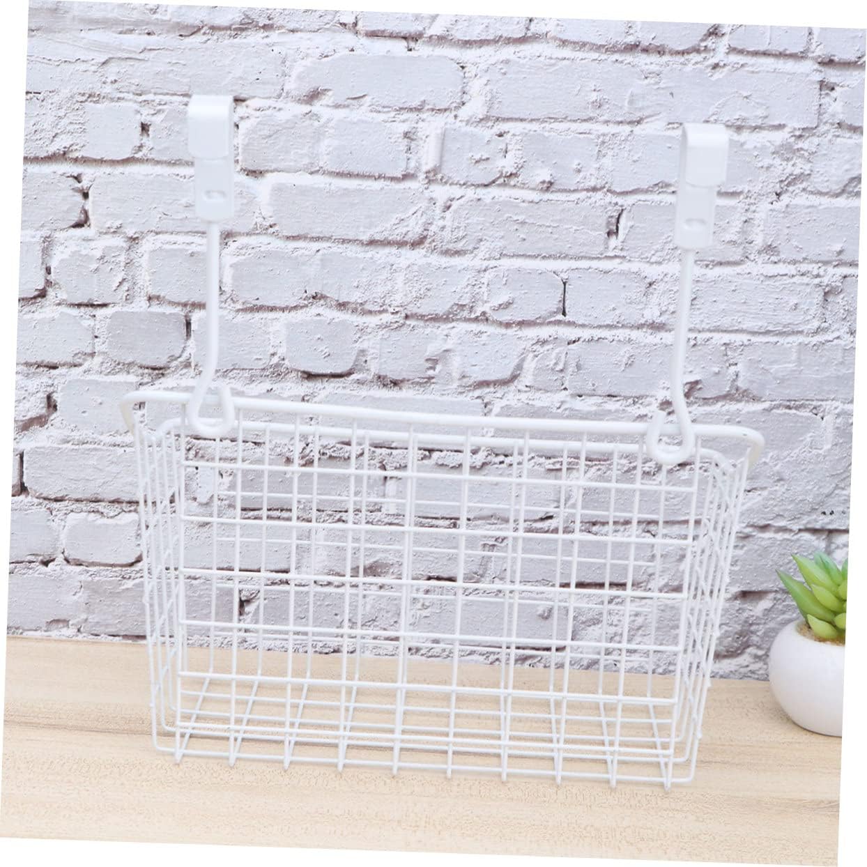 Over Door Hanging Storage Rack White Organizer for Kitchen Bathroom and Office Space Saving Basket for Cabinets Easy to Install Ventilated Design