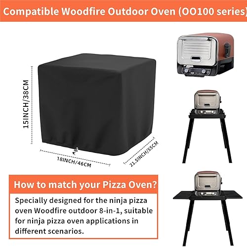 Miniatura 2 de Cover for Ninja Woodfire Outdoor Oven,Waterproof Pizza oven cover Compatible Woodfire Oven OO101 (OO100 series) Ninja Pizza Oven