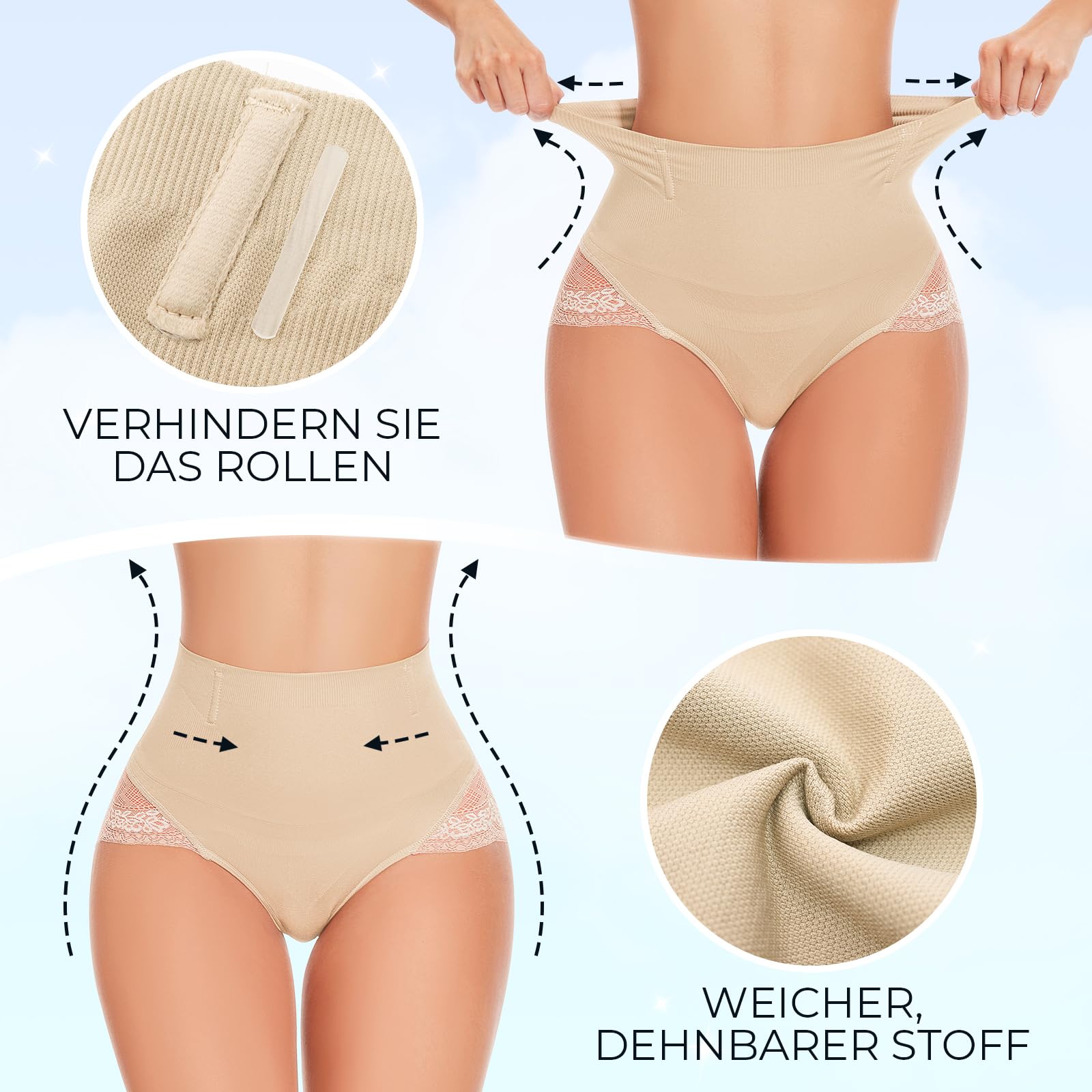 Bauchweg Unterhose für Damen Shapewear Miederslip Miederhose Nahtlose Body Shaper Unterwäsche